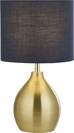 Gold Table Lamp with Navy Shade