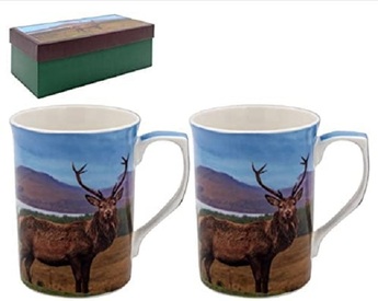 Set of 2 Highland Stag Mugs