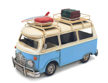 Blue Camper Van Tin Model