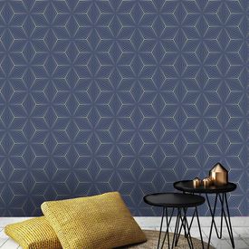 Holden Decor - Sparkle Star Geometric Shimmer Wallpaper - Blue  Silver 12617