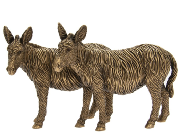 Bronze Colour Pair of Donkeys Statue LP47812