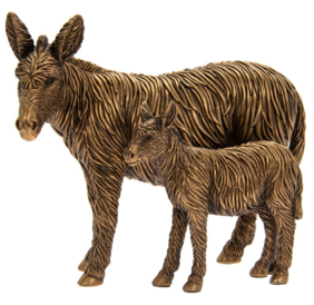 Bronze Colour Donkey with Foal Statue LP47810