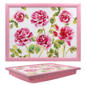 Pink Rose Laptray with Cushioned Bean Bag Base