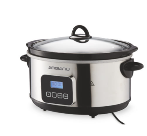 Ambiano Digital Slow Cooker 5.5 Litres Silver Colour