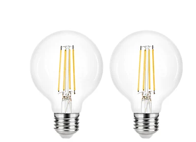 Set of 2 Diall 3.4W 470lm Large Globe Warm white LED filament Light bulb