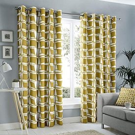 Fusion Capella ochre curtains 66 x 90 inches (168 x 229cm)