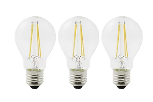 Diall Pack of 3 6.5w LED Neutral white Light bulbs E27