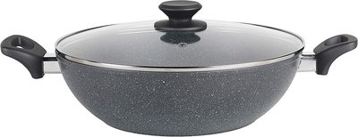 Salter Marblestone Non-Stick 30cm Family Pan with Lid BW09338