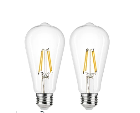 Diall pack of 2 led filament light bulb warm white 3.4W E27