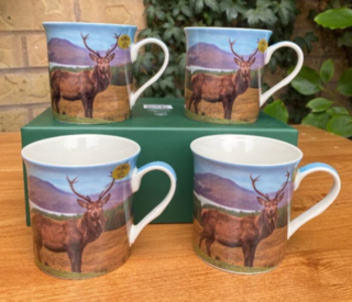 Set of 4 Highland Stag Coffee Mug Set