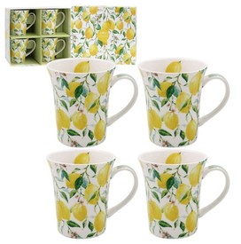 Set of 4 Coffee Mugs Lemons