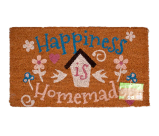 Colourful Happiness Is Homemade Coir Doormat 40cm x 70cm