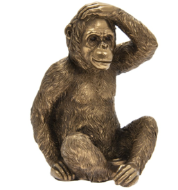 Sitting Bronze Colour Monkey Statue LP47574