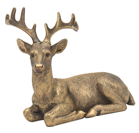 The Leonardo Collection LP48169 Reflections Bronzed Lying Stag Ornament