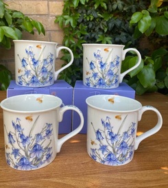 Bluebell Flower Coffee Mug Set of  4