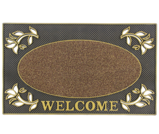 Welcome Doormat Black Gold 45cm x 75cm