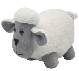 White fluffy Grey Sheep Doorstop