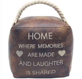 Home where memories are made and laughter is shared doorstop