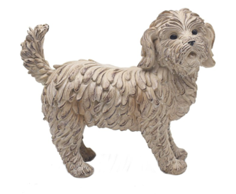 Standing Cockapoo Ornament Gift Wood Effect