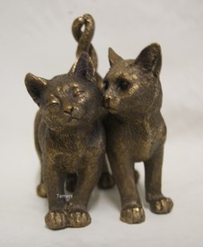 Bronzed Twin Loving Cats Statue LP04