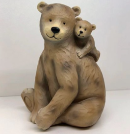 Bear Ornament gift with baby on back