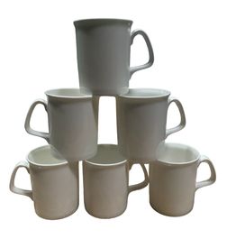 white bone china mugs set of 6 Marlborough