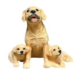 Golden Labrador Ornament with Puppies Small
