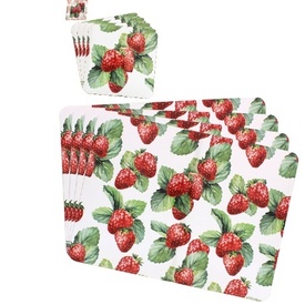 Strawberry Placemat and Coaster Set (4 of Each)