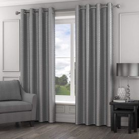 Grey wave curtains ringtop 66 inch wide x 90inch drop Madison