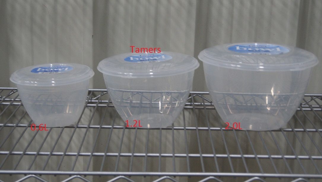 3x Microwave Plastic Pudding Storage Dessert Bowls With Lids 0.6L, 1.2L, 2L