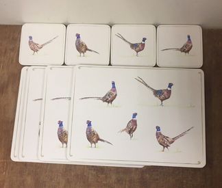 4 of Each Pheasant Placemats and Coasters