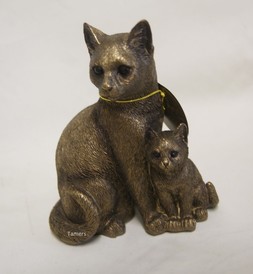 Bronzed Cat and Kitten Statue LP05