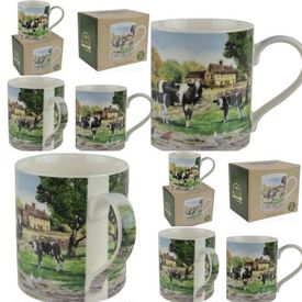 Set of 6 Farmyard Cow Mugs BNIB