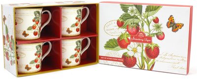 Box of 4 Strawberry Fayre Mugs The Leonardo Collection