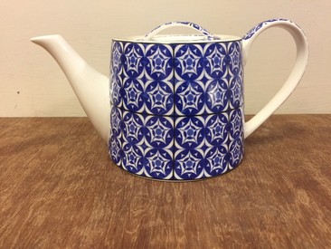 Jameson and Tailor Blue Mosaic Porcelain Teapot Brand New in Box