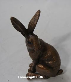 Bronze Colour Sitting Hare Statue by Leonardo Collection LP28615
