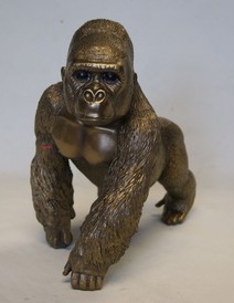 Reflections Bronze Colour Standing Gorilla Statue by Leonardo Collection