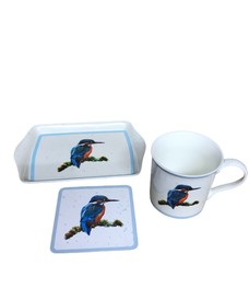 Kingfisher Mug, Coaster and Tray Set