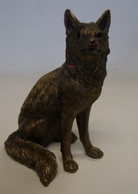 Bronzed Sitting Fox Statue by Leonardo Collection LP29882