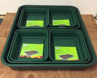 Whitefurze 7 piece seed tray set 1 Large 2 Medium 4 Small Seed Trays