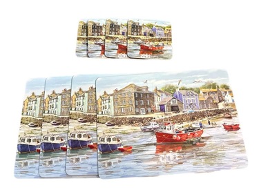 Set of 4 Harbour Placemat and Coaster Set By The Leonardo Collection
