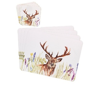 Stag Placemat and Coaster Set (4 of Each)