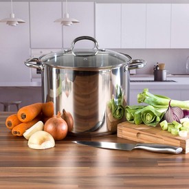 Russell Hobbs 13.5 Litre  Stainless Steel Stockpot with Glass Lid