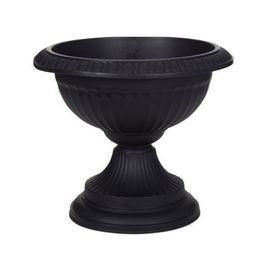 Black 42cm Grecian Plastic Urn Garden Patio Planter Plant Pot Bowl