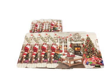 Christmas Santa Dinner mats and Drink Mats Set