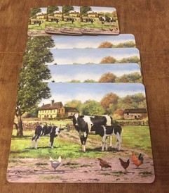 Farmyard Cow Table mats and Coaster Set By The Leonardo Collection