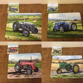 4x Assorted Tractors Placemat and Coaster Set by The Leonardo Collection