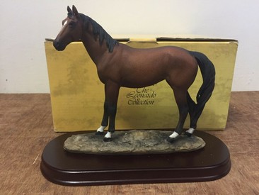 Rare Standing Brown Horse Statue by Leonardo Collection