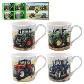 4 Assorted Tractor Mugs Gift Set