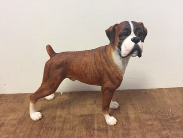 Standing Brindle Boxer Dog Statue From Brest of Breed